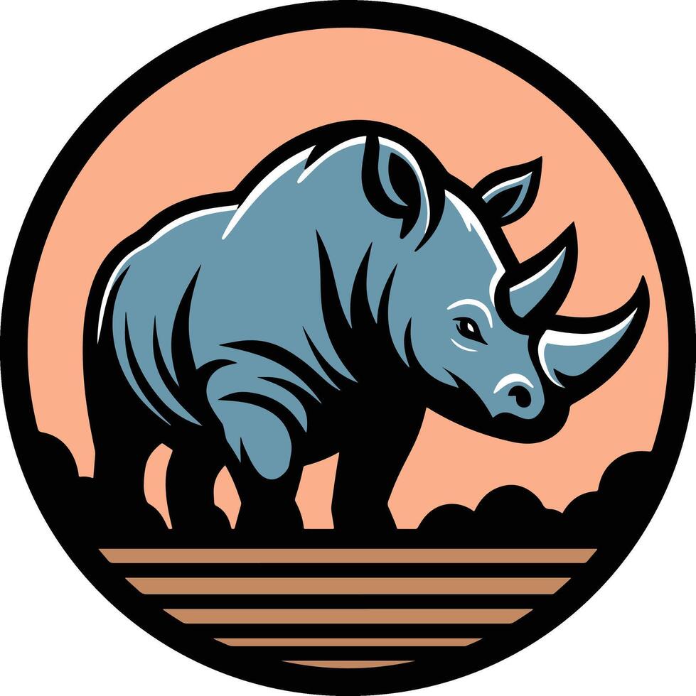Rhino logo design illustration vector