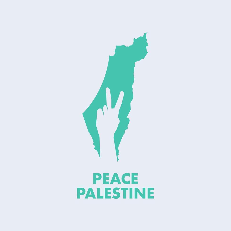 Flat design two fingers to peace Palestine vector