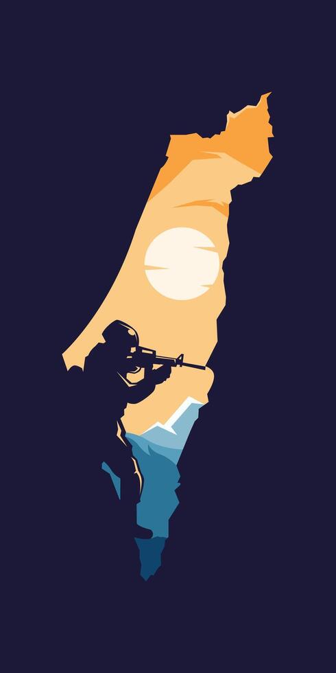 Army soldier with nature vector