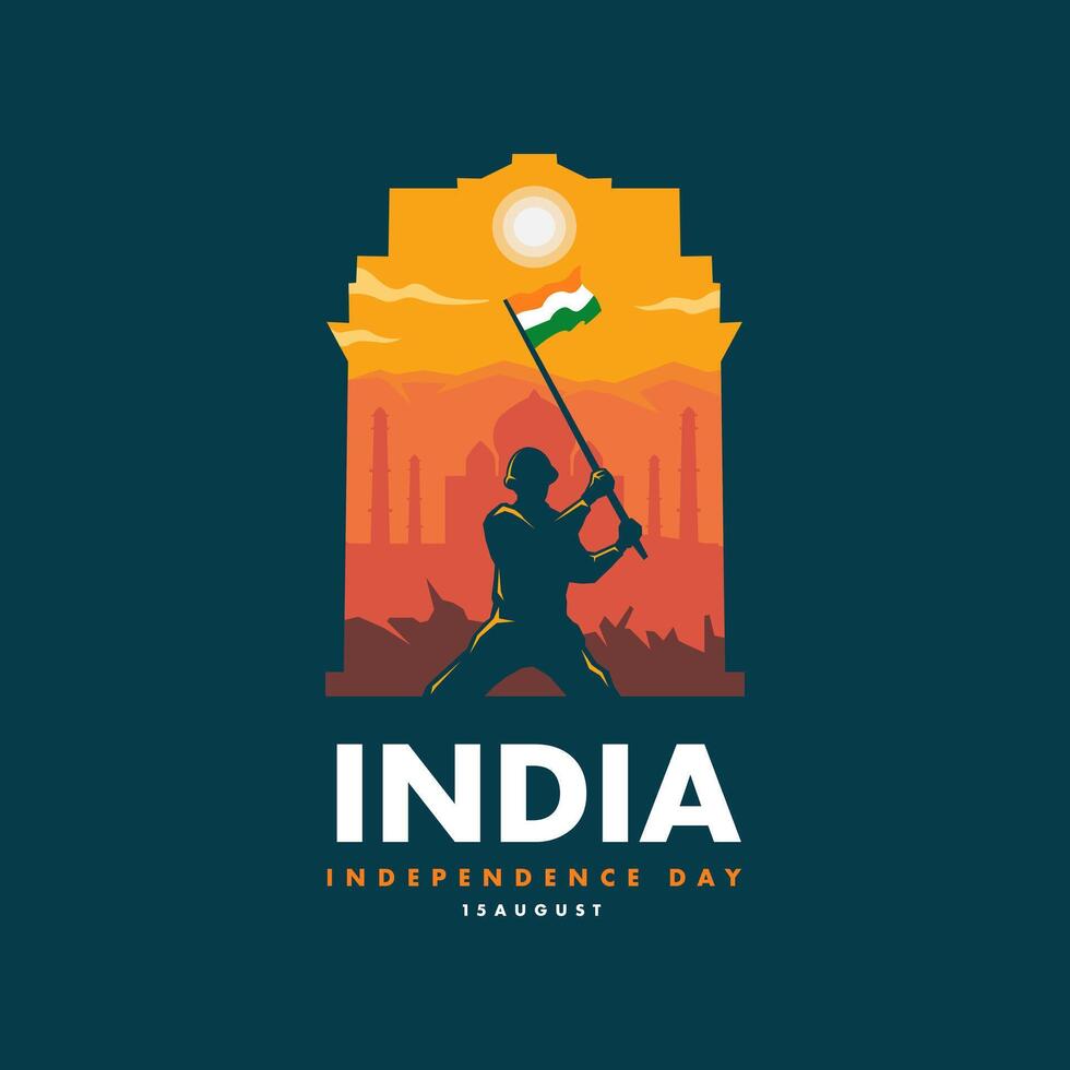India Happy Independence Day vector