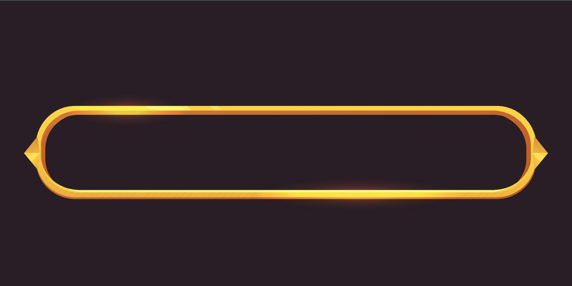 Golden frame game medieval menu, user interface shiny border. Empty borders in medieval style, fantasy decoration different shapes isolated on dark background. vector