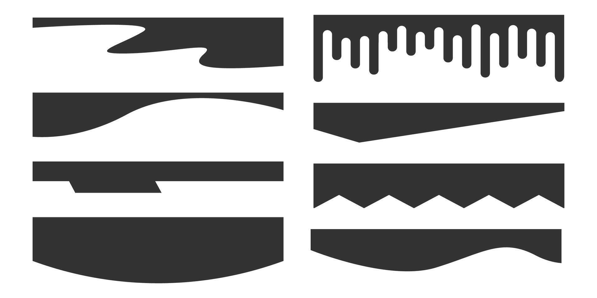 Header web separator divider higlight cover silhouette template, layout curve lines, waves, abstract design element for page web site vector