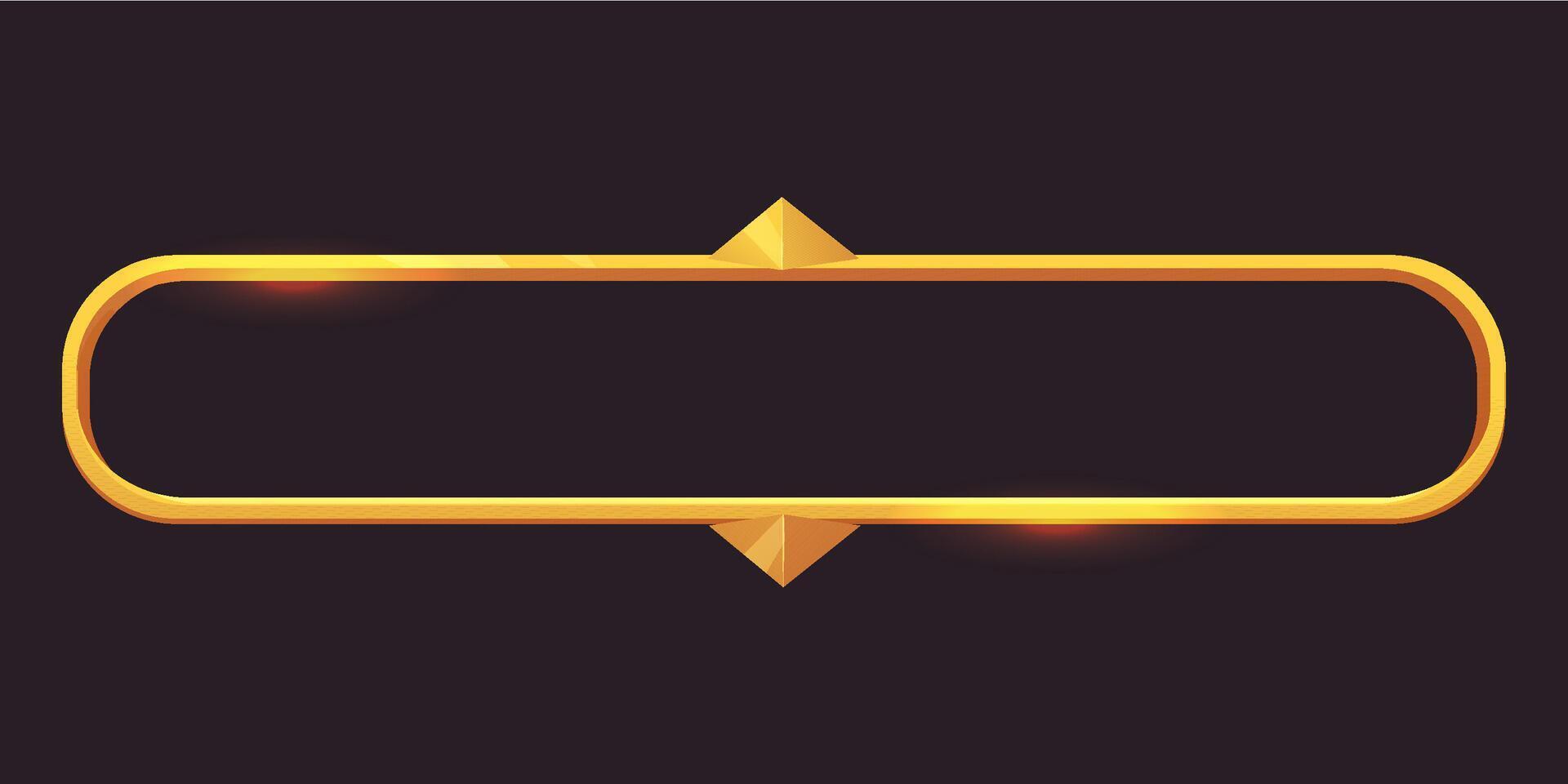 Golden frame game medieval menu, user interface shiny border. Empty borders in medieval style, fantasy decoration different shapes isolated on dark background. vector