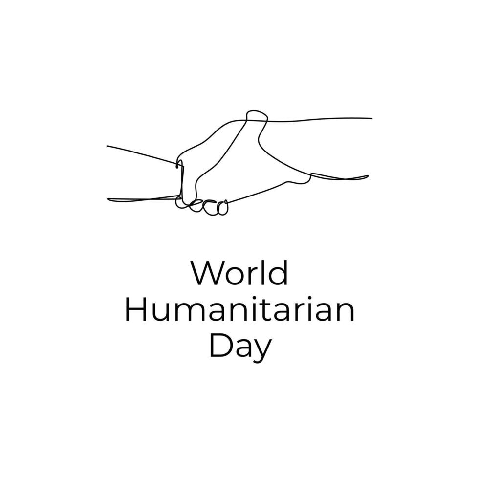 World Humanitarian Day continuous line template. eps 10. vector