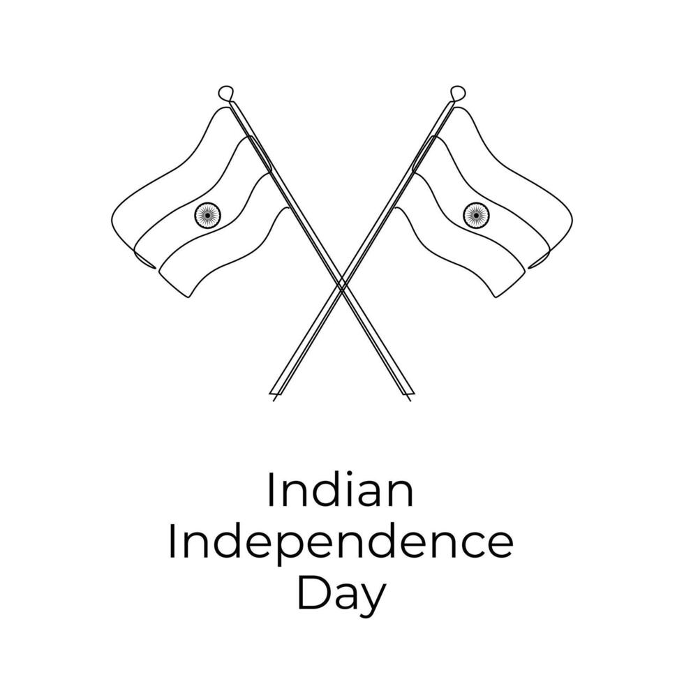 Indian Independence Day line art design element. eps 10. indian flag art. vector