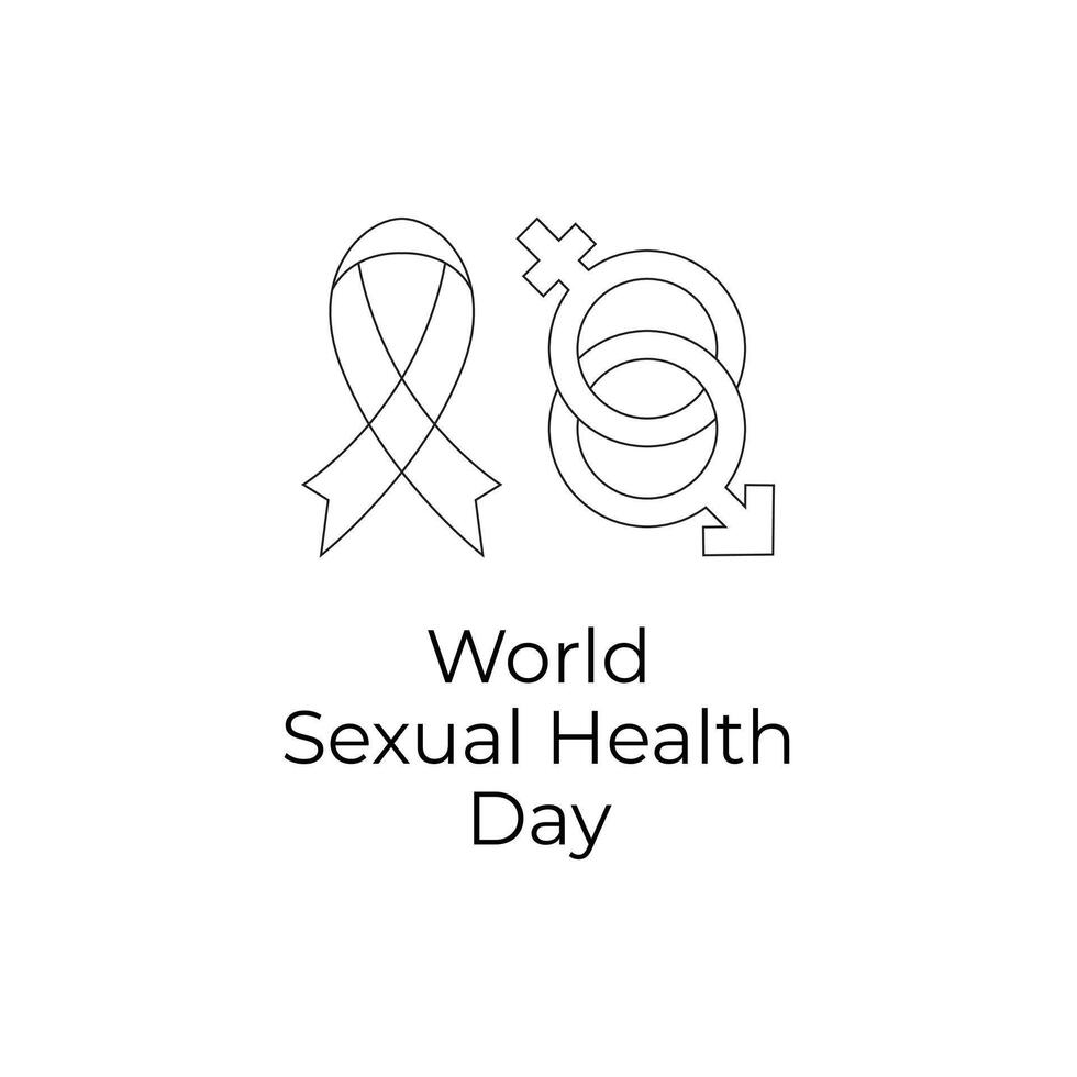 World Sexual Health Day line design element. eps 10. line art design asset. vector