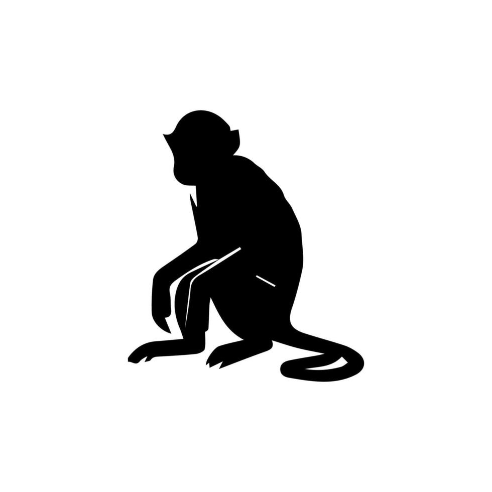 monkey silhouettes on a white background. Perfect for designs about animals, nature, wildlife, primates, monkeys, apes, jungle, rainforest, conservation, and education vector
