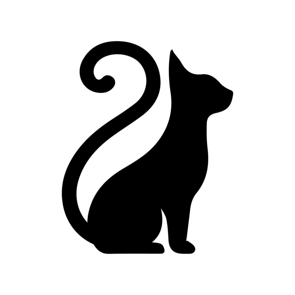 Cat silhouette Isolated On White Background vector