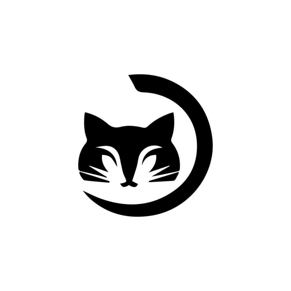 Cat silhouette Isolated On White Background vector