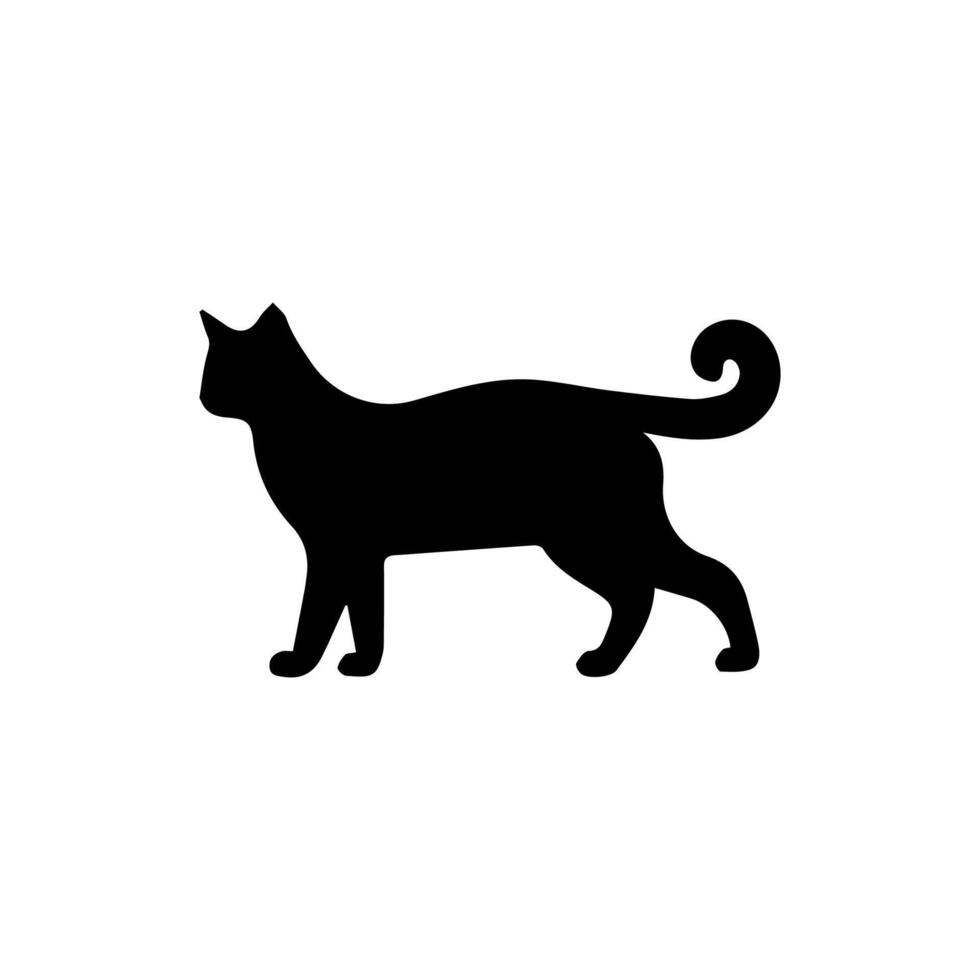 Cat silhouette Isolated On White Background vector