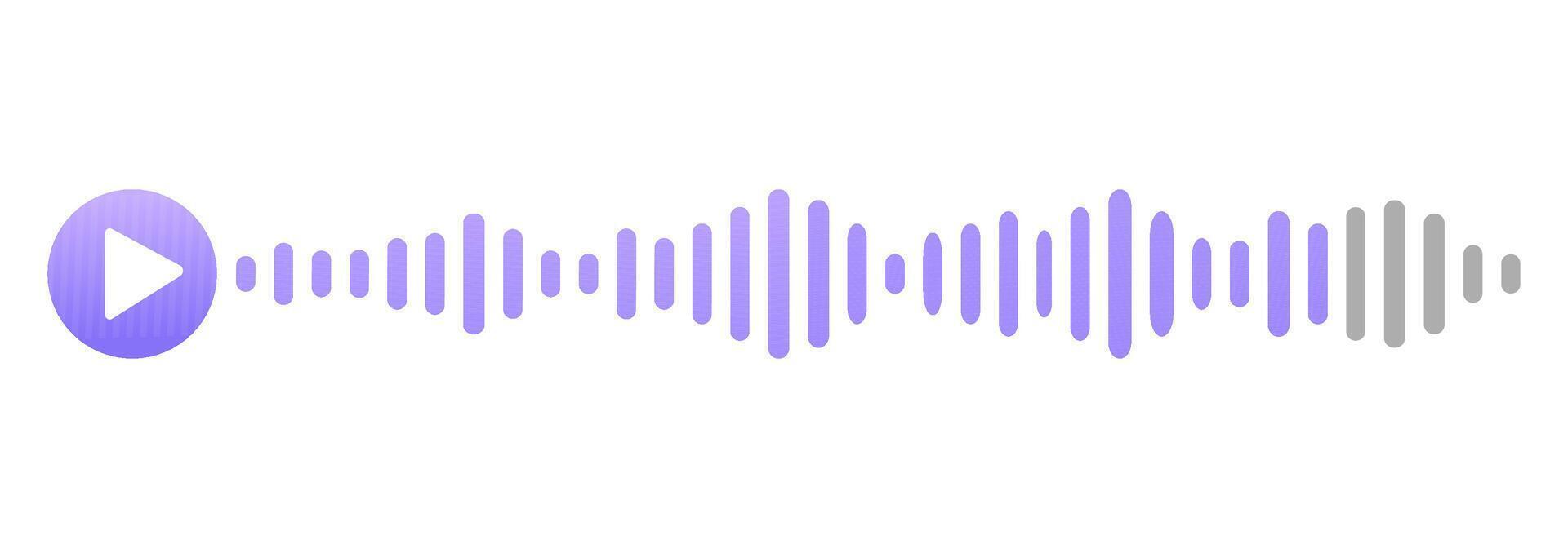 Sound record wave, talk, voice chat, phone app screen, audio player button isolated on white background. Simple media equalizer, podcast decibel sound track. vector