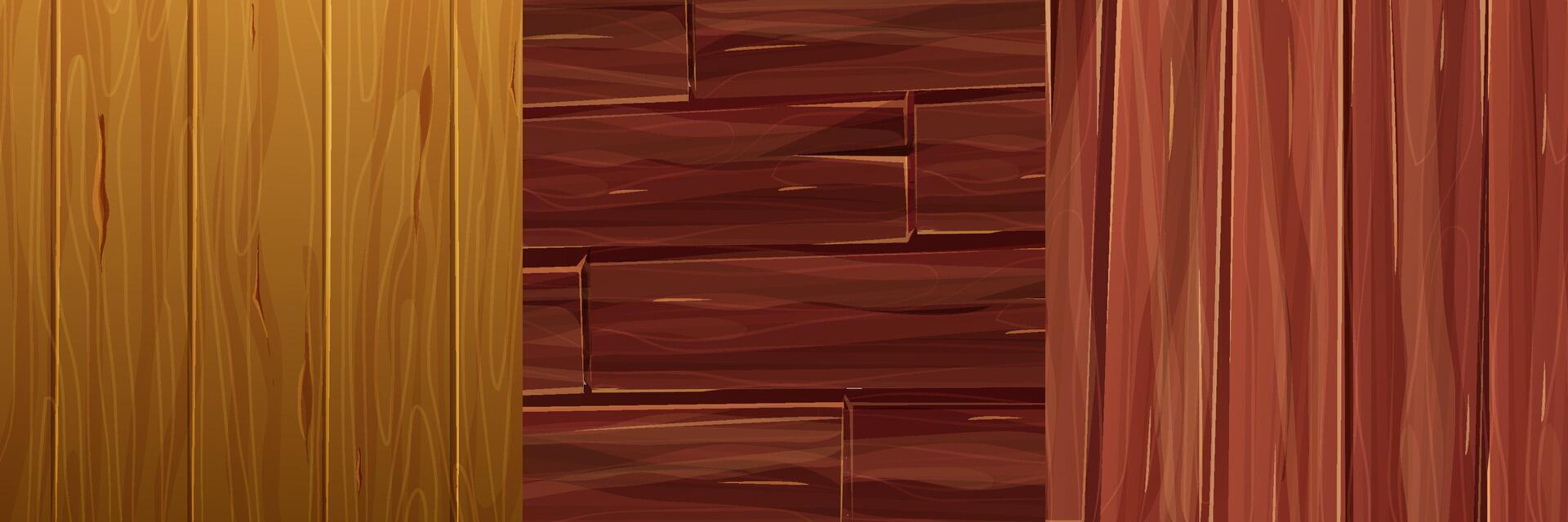 Set Dark wooden material board desk oer floor, textured surface wood textured comic background Wall, panel for game, ui design vector
