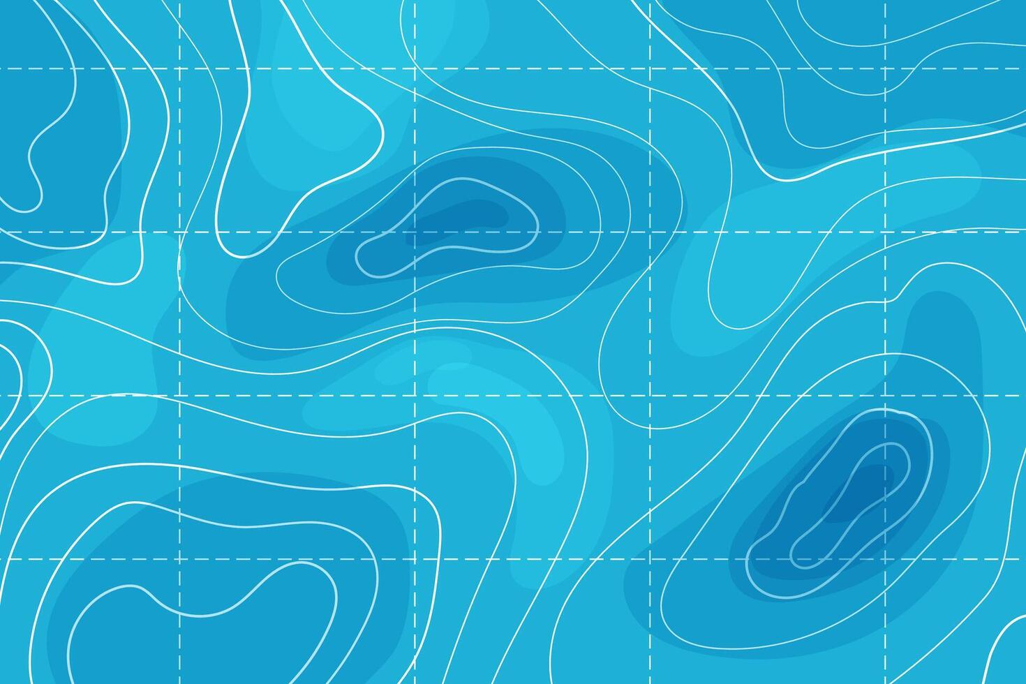 Topographic map with contour line grid water ocean, sea relief, depth. Nautical, cartography abstract area vector