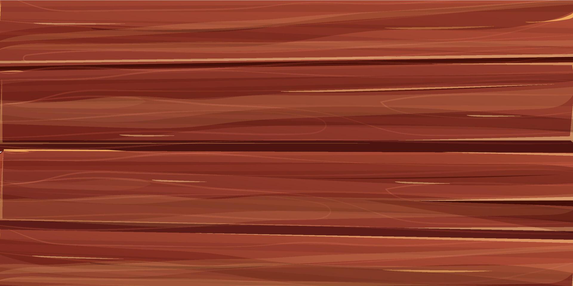 Dark wood desk, floor piece, horizontal textured surface wood comic background. Wall, panel for game, ui design vector