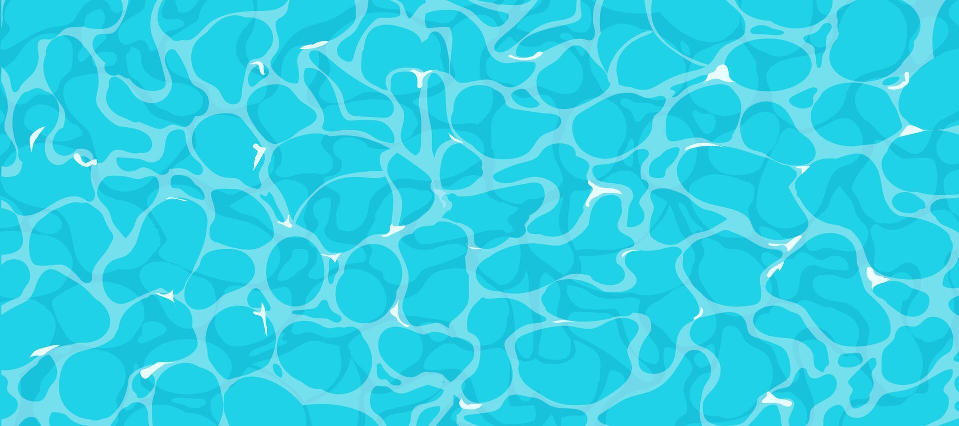 Water ripple surface with sunlight reflections, game texture top view. Beach, ocean clean and deep water. vector