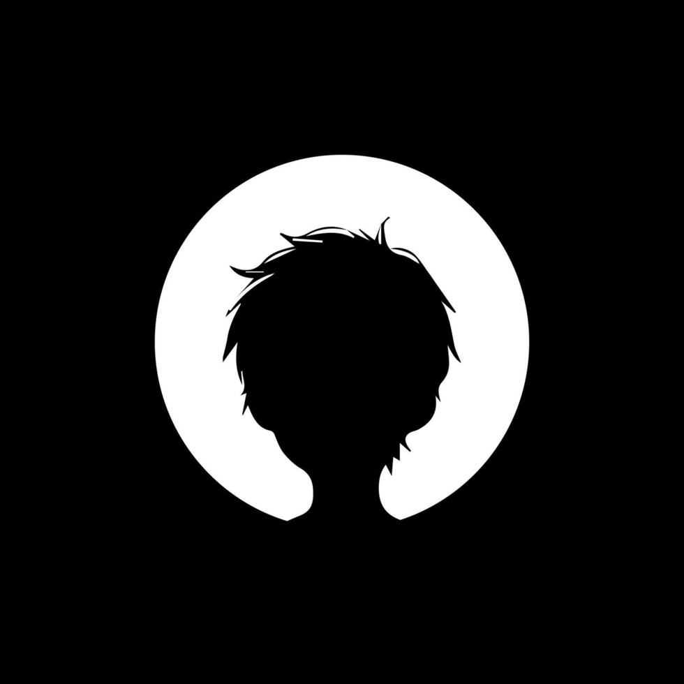 Alone boy sad Silhouette, cool anime character vector