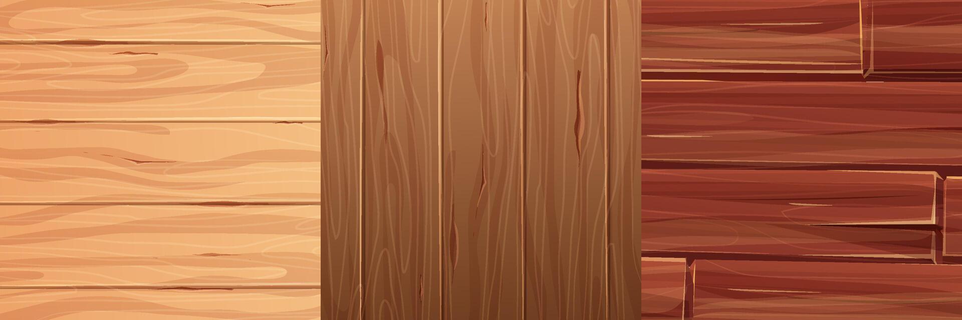 Set Dark wooden material board desk oer floor, textured surface wood textured comic background Wall, panel for game, ui design vector