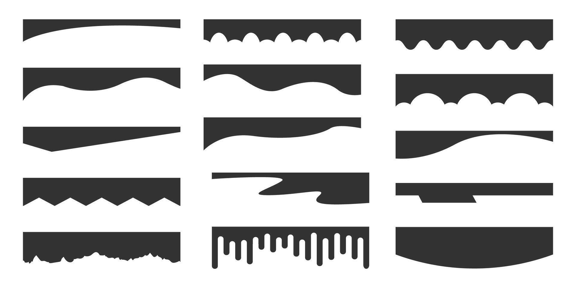 Header web separator divider higlight cover silhouette template, layout curve lines, waves, abstract design element for page web site vector