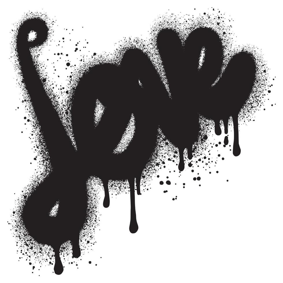 Spray Painted Graffiti love Word Sprayed isolated with a white background. vector
