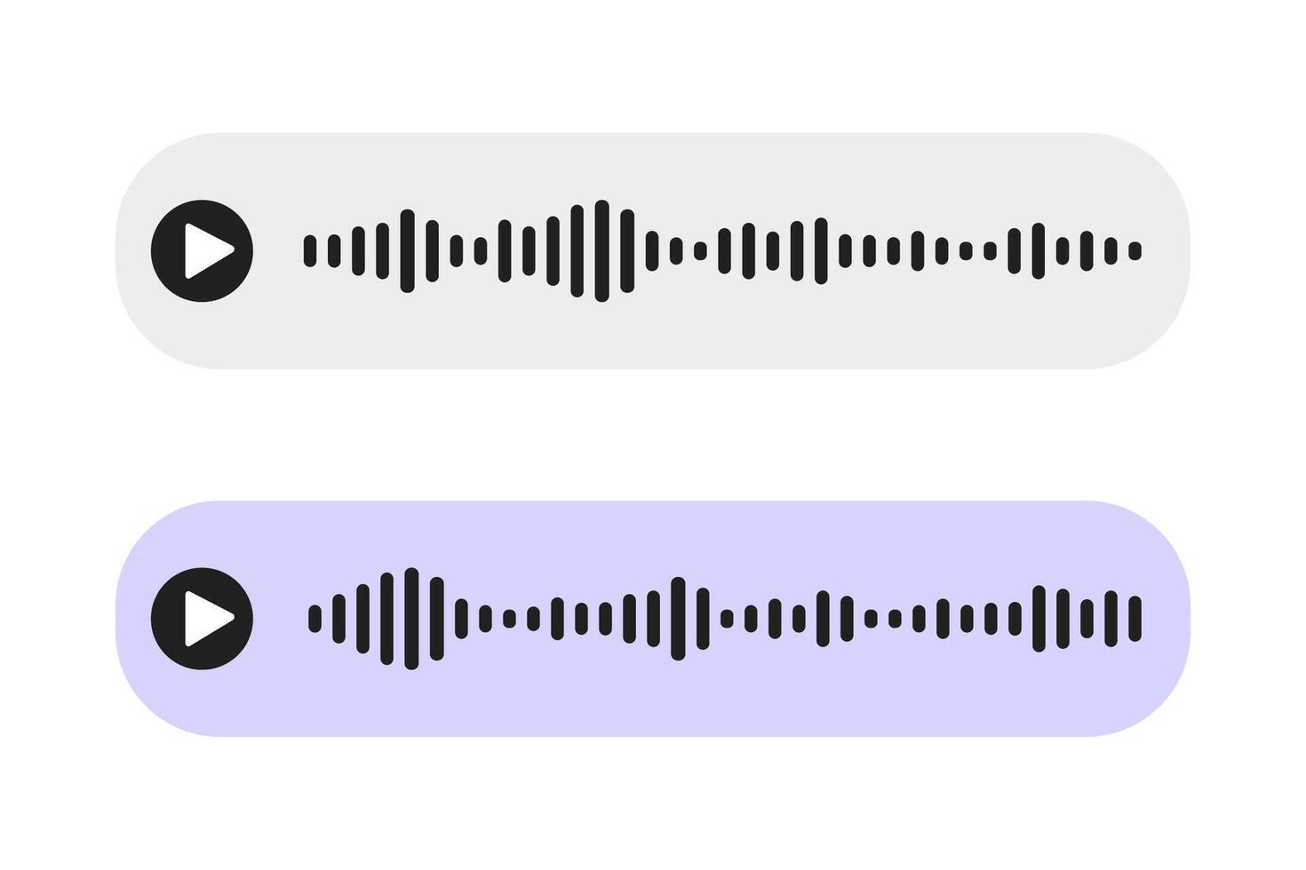 Sound record wave, talk, voice chat, phone app screen, audio player button isolated on white background. Simple media equalizer, podcast decibel sound track. vector