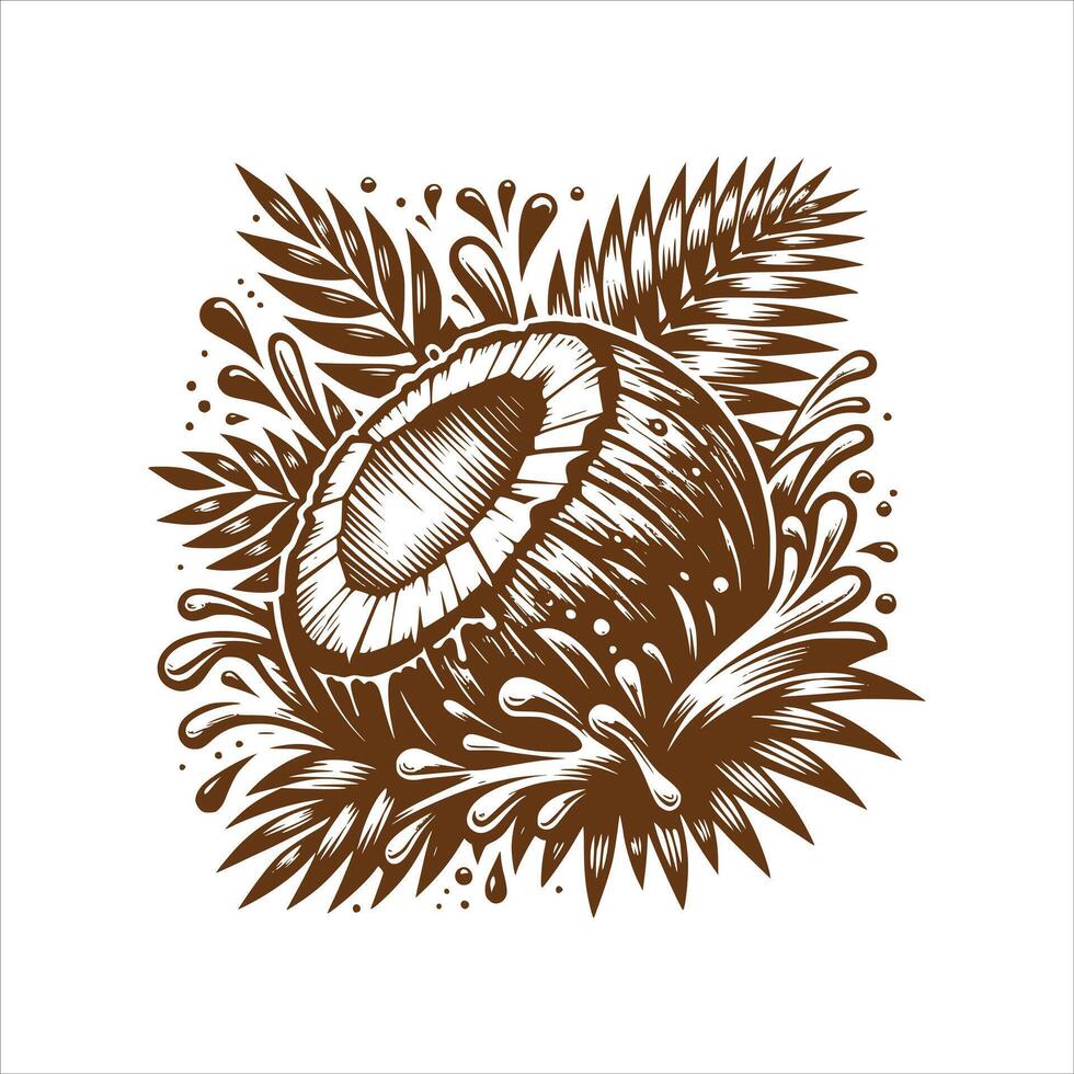 Coconut Art Illustration vector