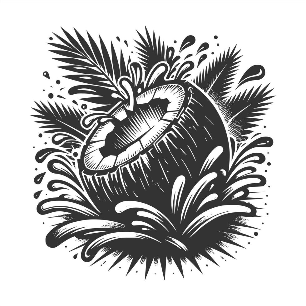 Coconut Art Illustration vector