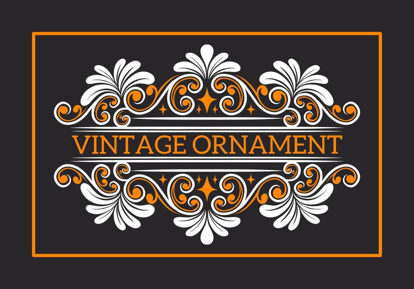 Vintage Baroque Victorian frame border monogram floral engraved scroll ornament vector