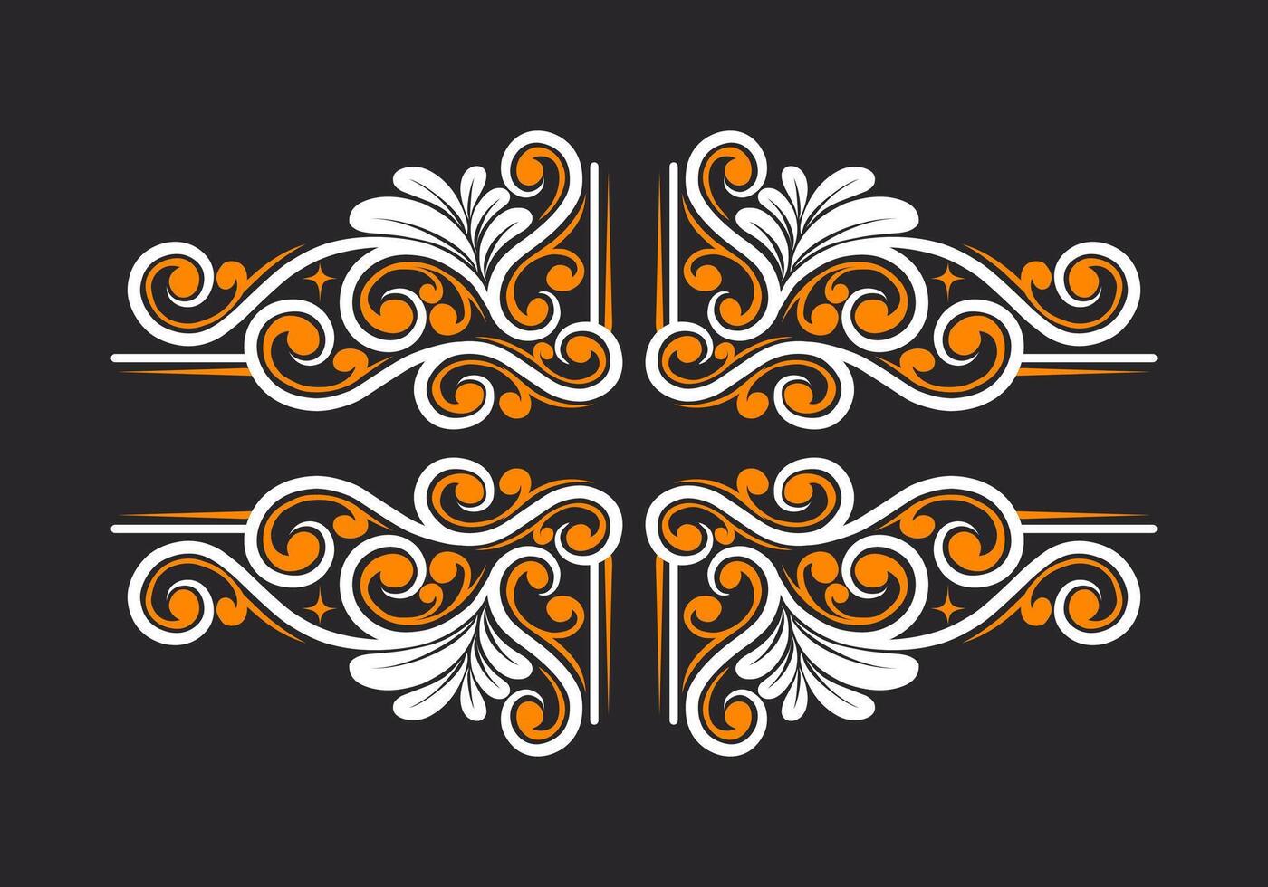 Vintage Baroque Victorian frame border monogram floral engraved scroll ornament vector