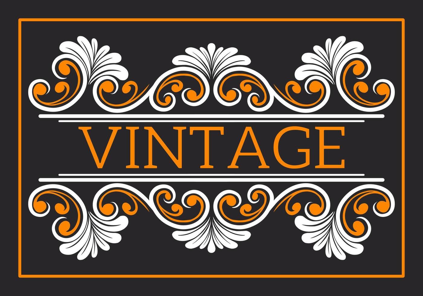Vintage Baroque Victorian frame border monogram floral engraved scroll ornament vector