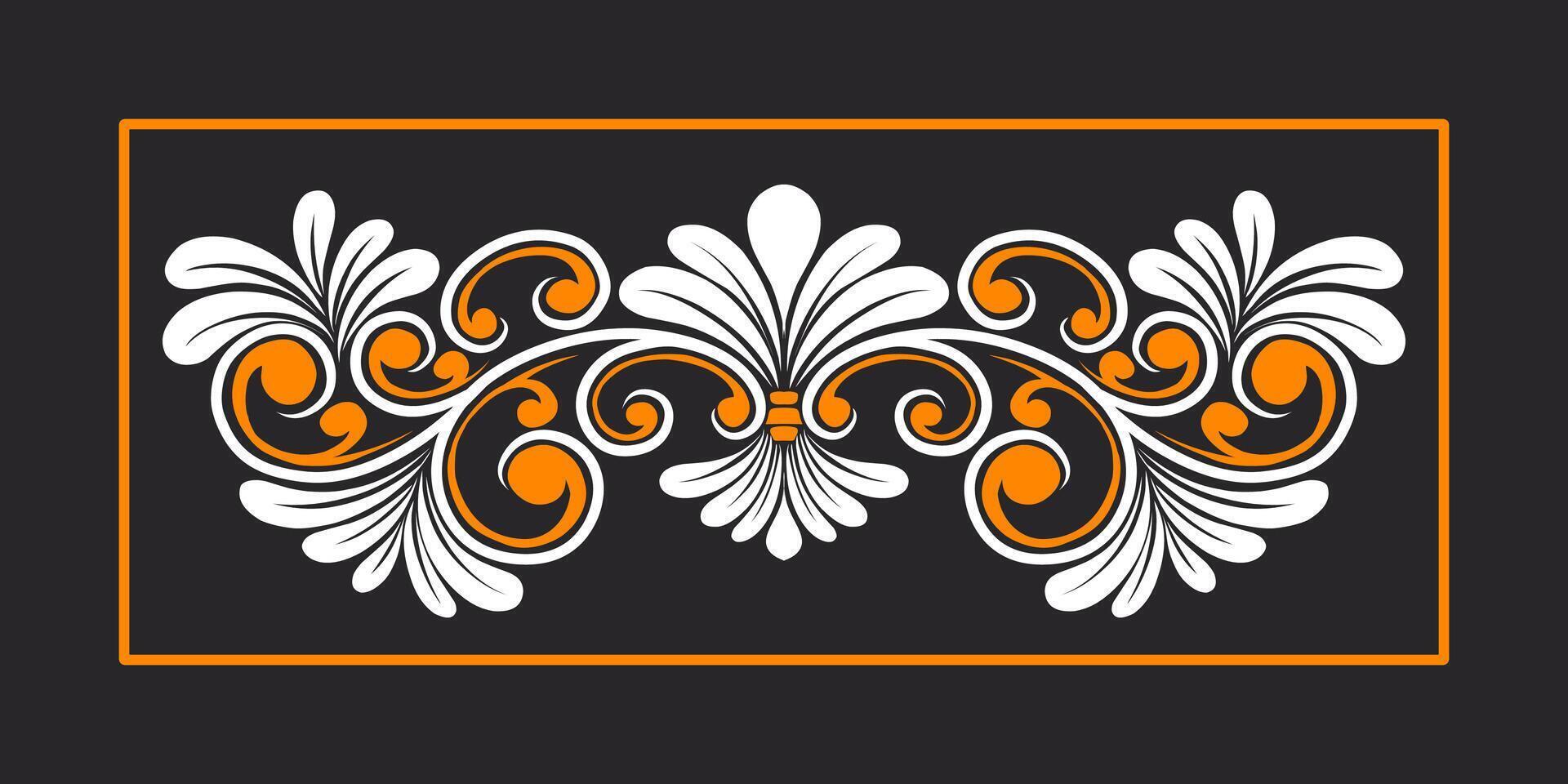 Ornament floral design element for frame, border, and wedding with vintage style vector