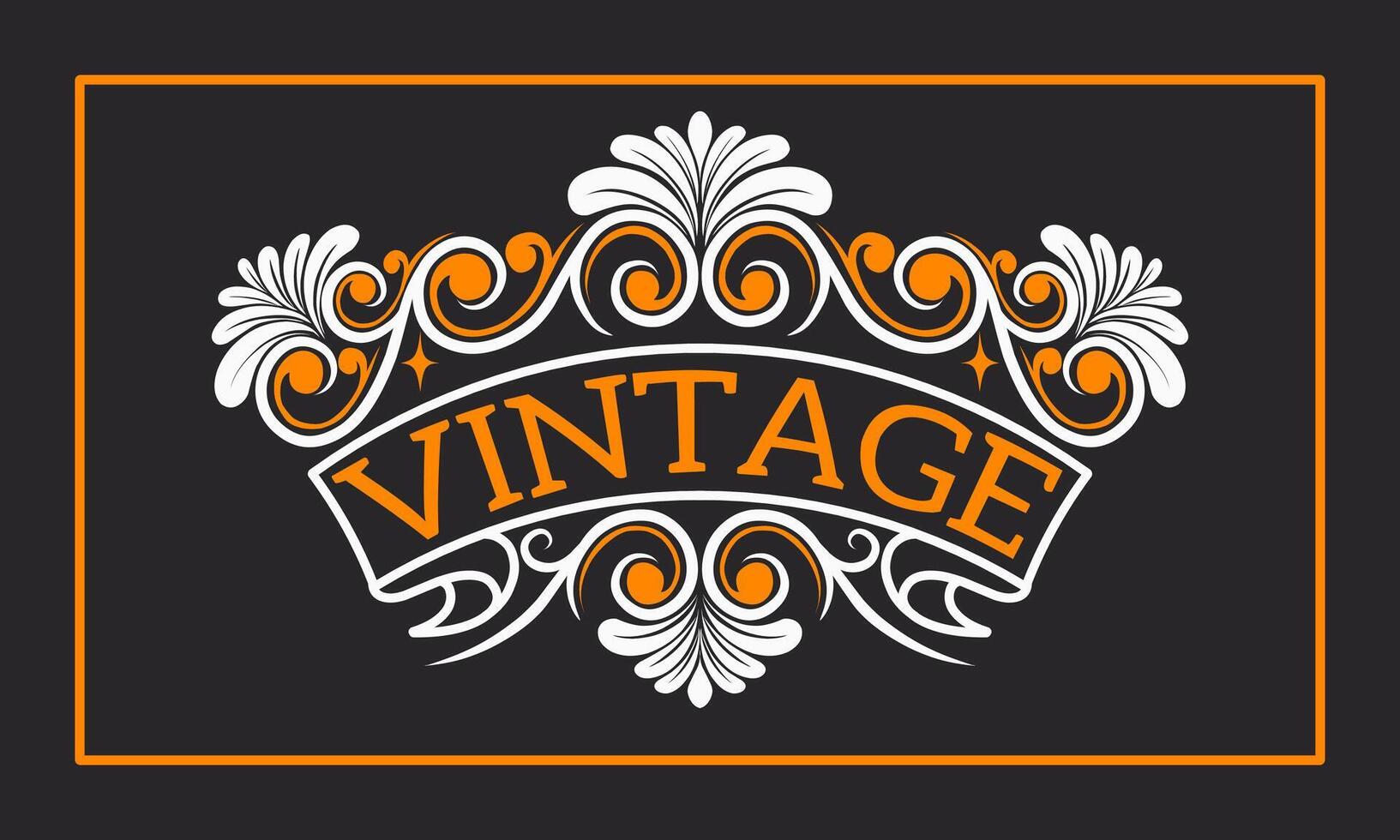 Ornament floral design element for frame, border, and wedding with vintage style vector