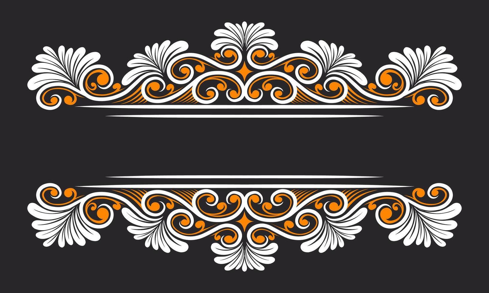 Vintage Baroque Victorian frame border monogram floral engraved scroll ornament vector
