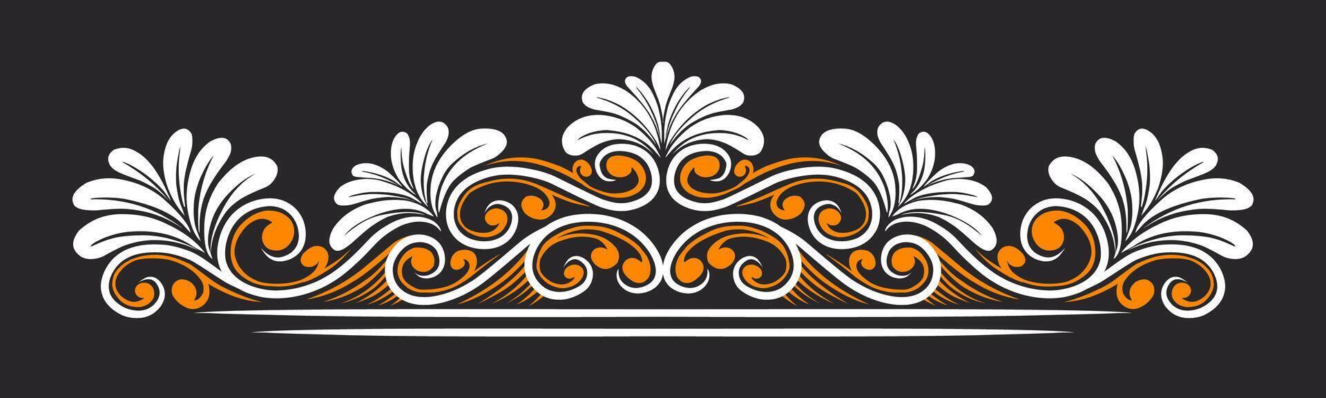 Ornament floral design element for frame, border, and wedding with vintage style vector