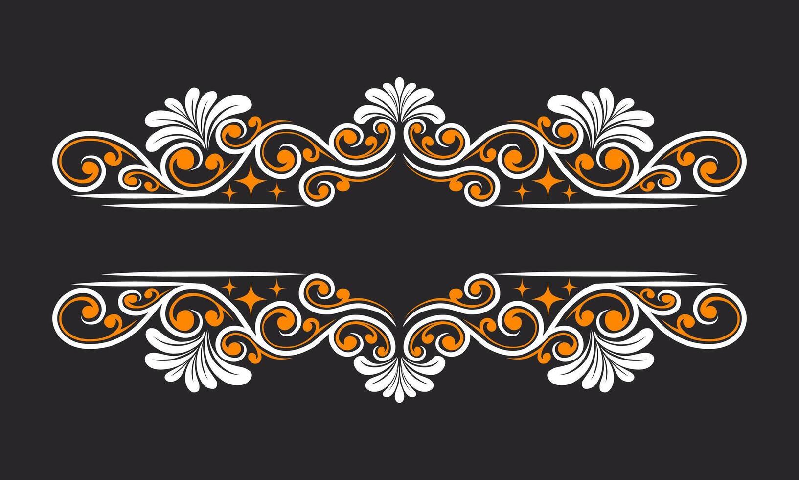 Ornament floral design element for frame, border, and wedding with vintage style vector