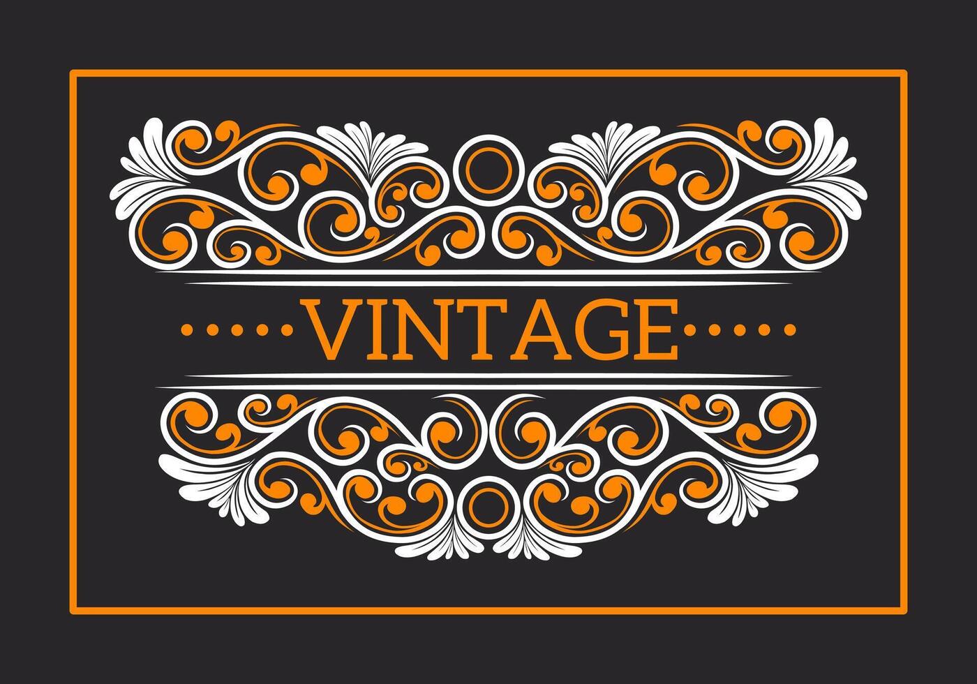 Vintage Baroque Victorian frame border monogram floral engraved scroll ornament vector
