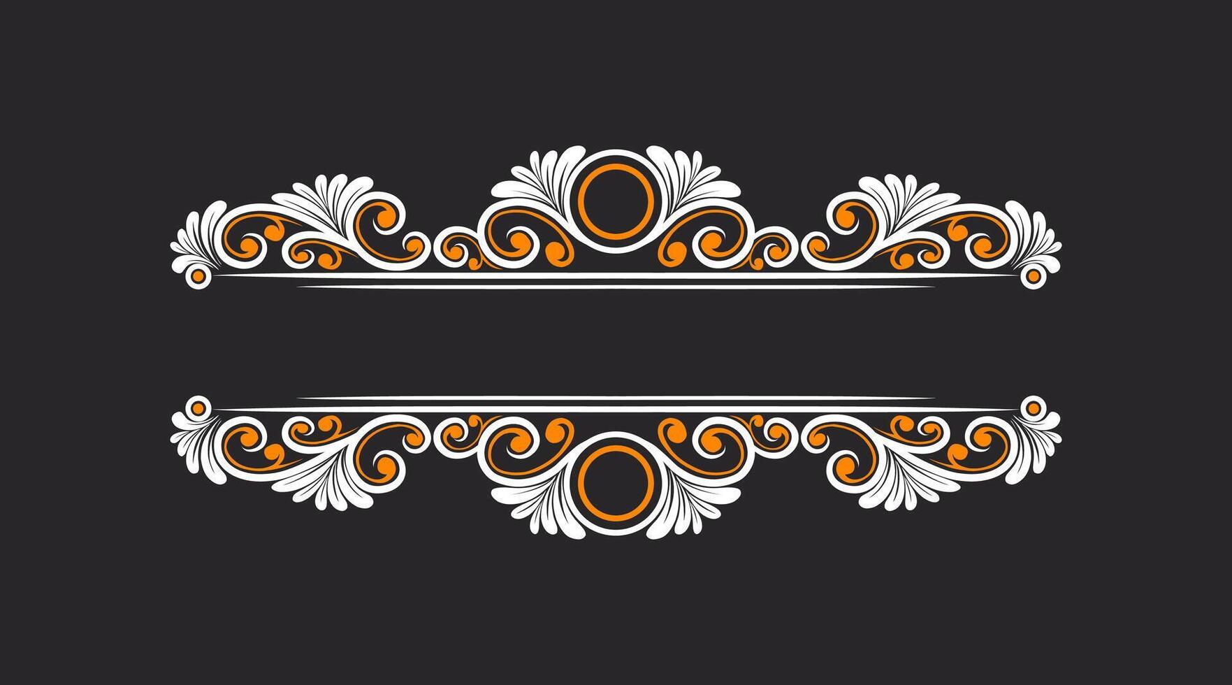 Vintage Baroque Victorian frame border monogram floral engraved scroll ornament vector