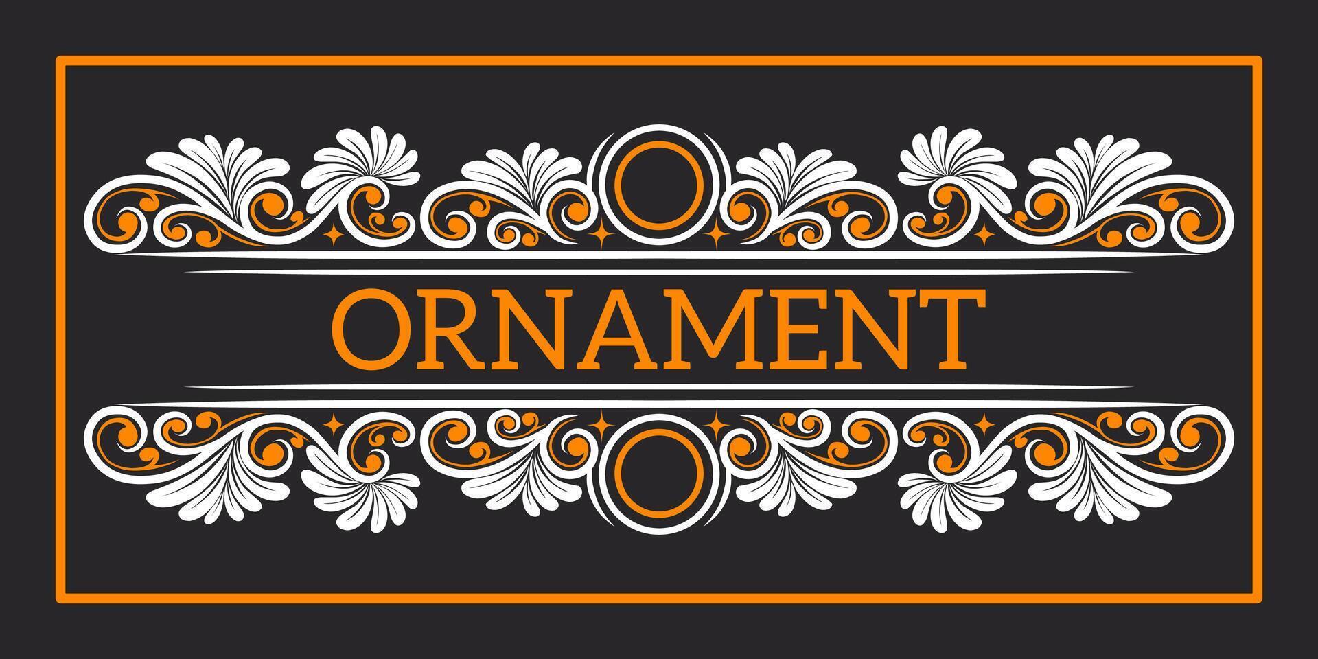Vintage Baroque Victorian frame border monogram floral engraved scroll ornament vector