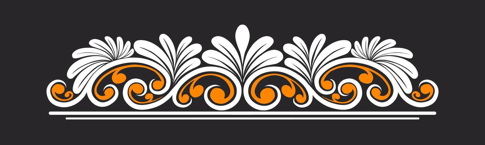 Ornament floral design element for frame, border, and wedding with vintage style vector