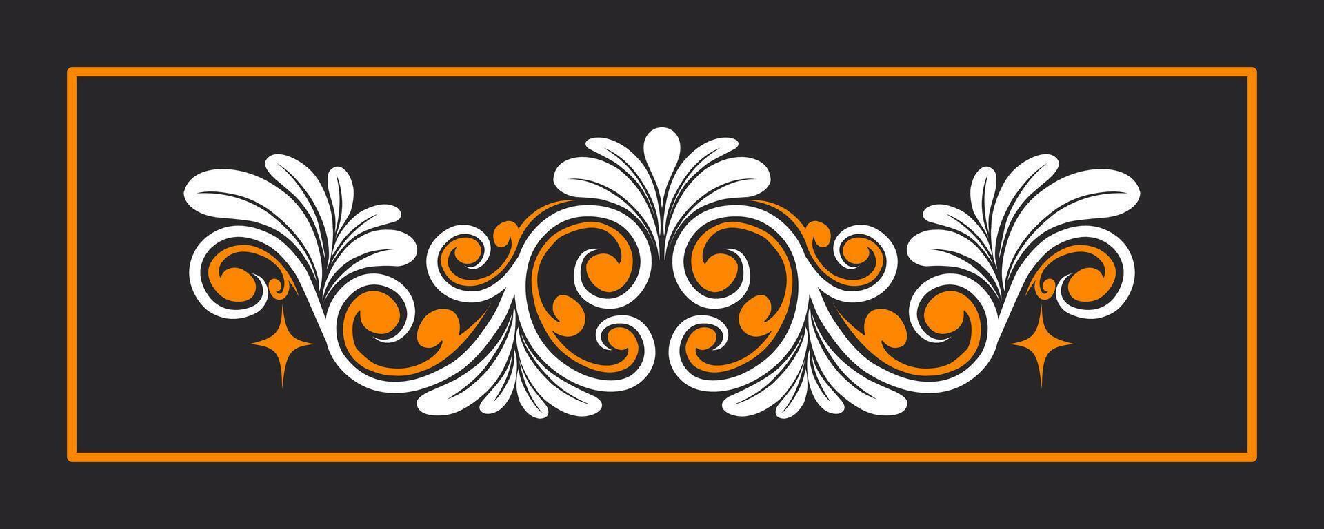 Ornament floral design element for frame, border, and wedding with vintage style vector