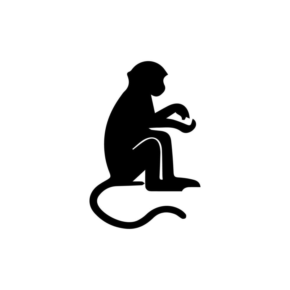 monkey silhouettes on a white background. Perfect for designs about animals, nature, wildlife, primates, monkeys, apes, jungle, rainforest, conservation, and education vector