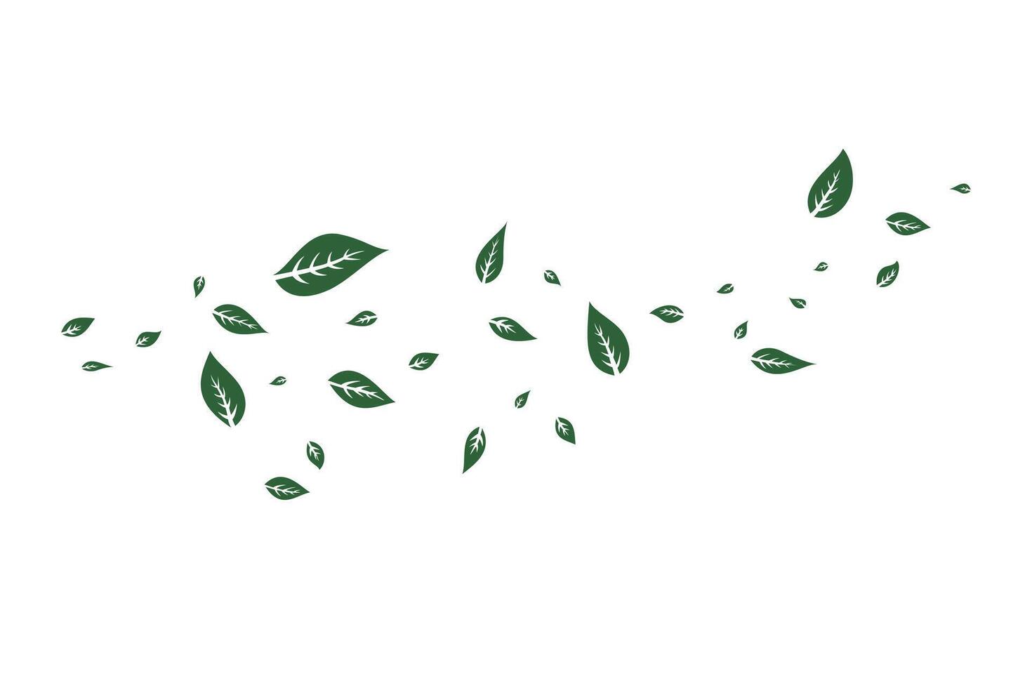 leaves flying by wind design. wind flow sign and symbol. vector
