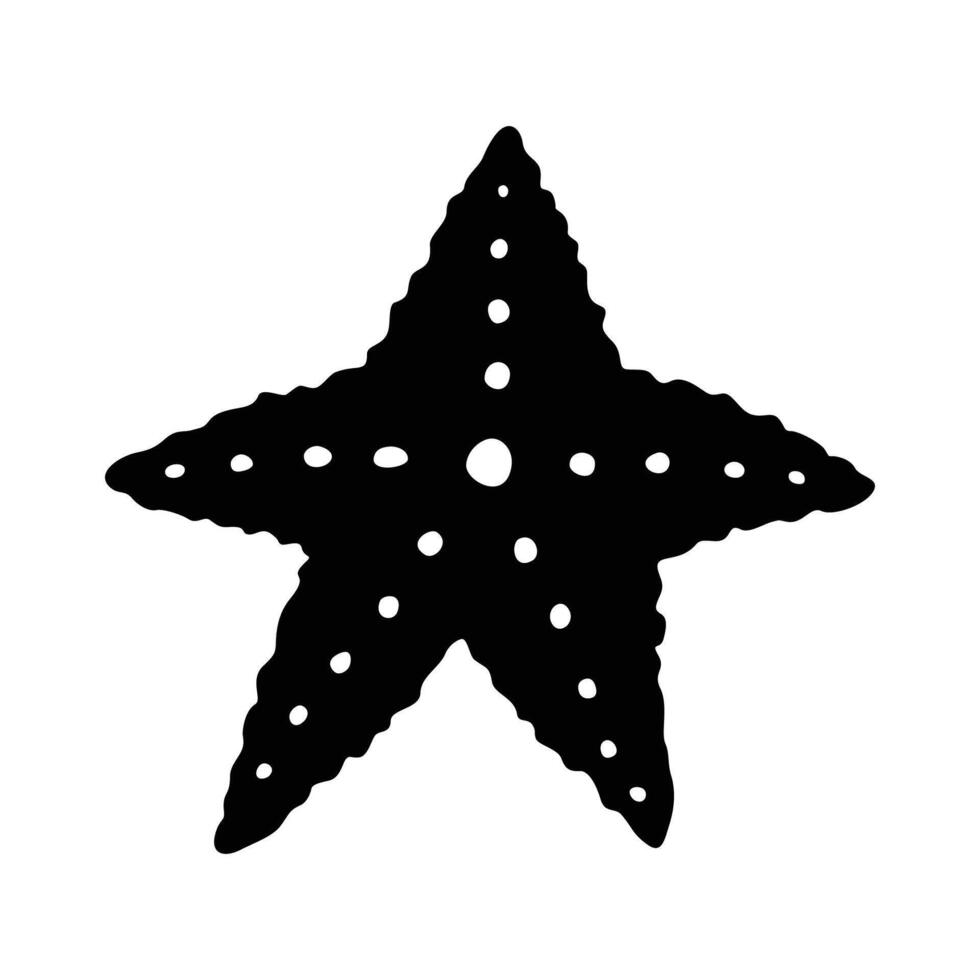 star fish silhouette design. undersea animal icon, sign and symbol. vector