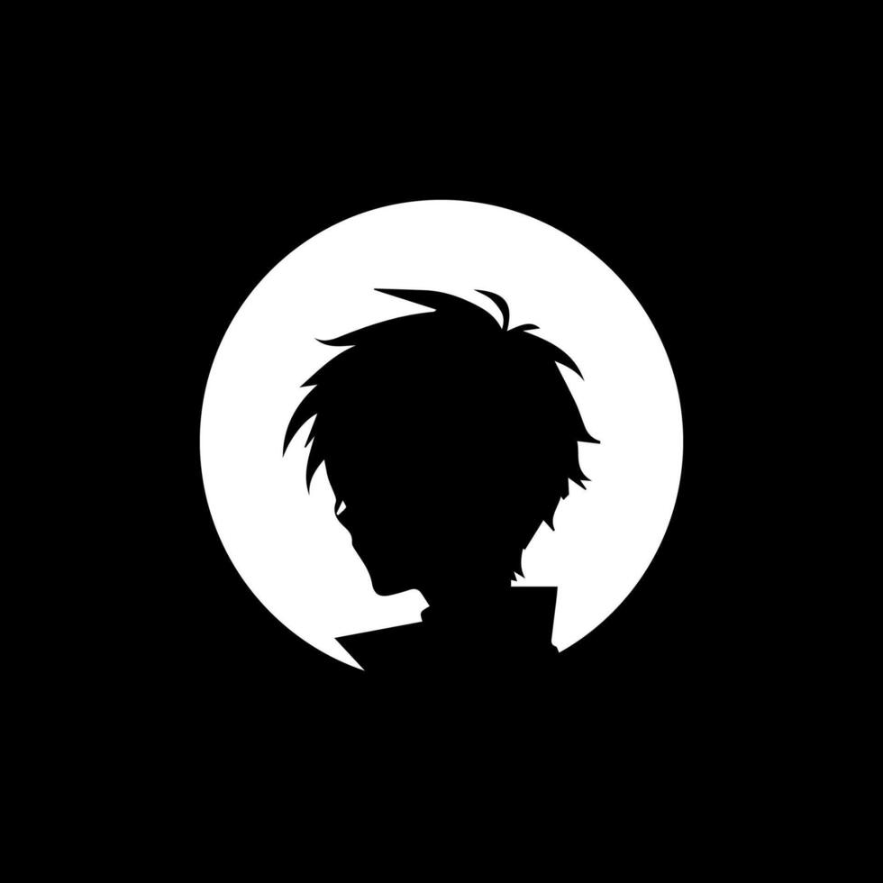 Alone boy sad Silhouette, cool anime character vector
