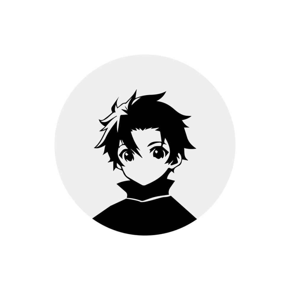 Alone boy sad Silhouette, cool anime character vector