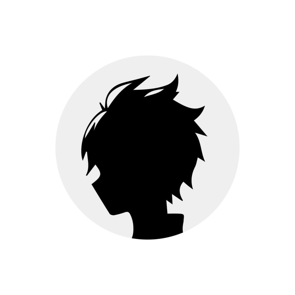 Alone boy sad Silhouette, cool anime character vector
