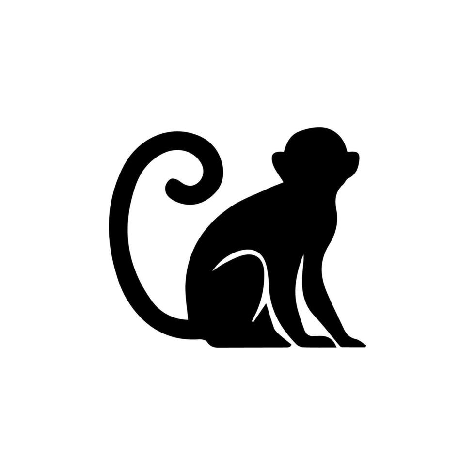 monkey silhouettes on a white background. Perfect for designs about animals, nature, wildlife, primates, monkeys, apes, jungle, rainforest, conservation, and education vector