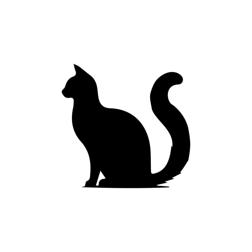 Cat silhouette Isolated On White Background vector