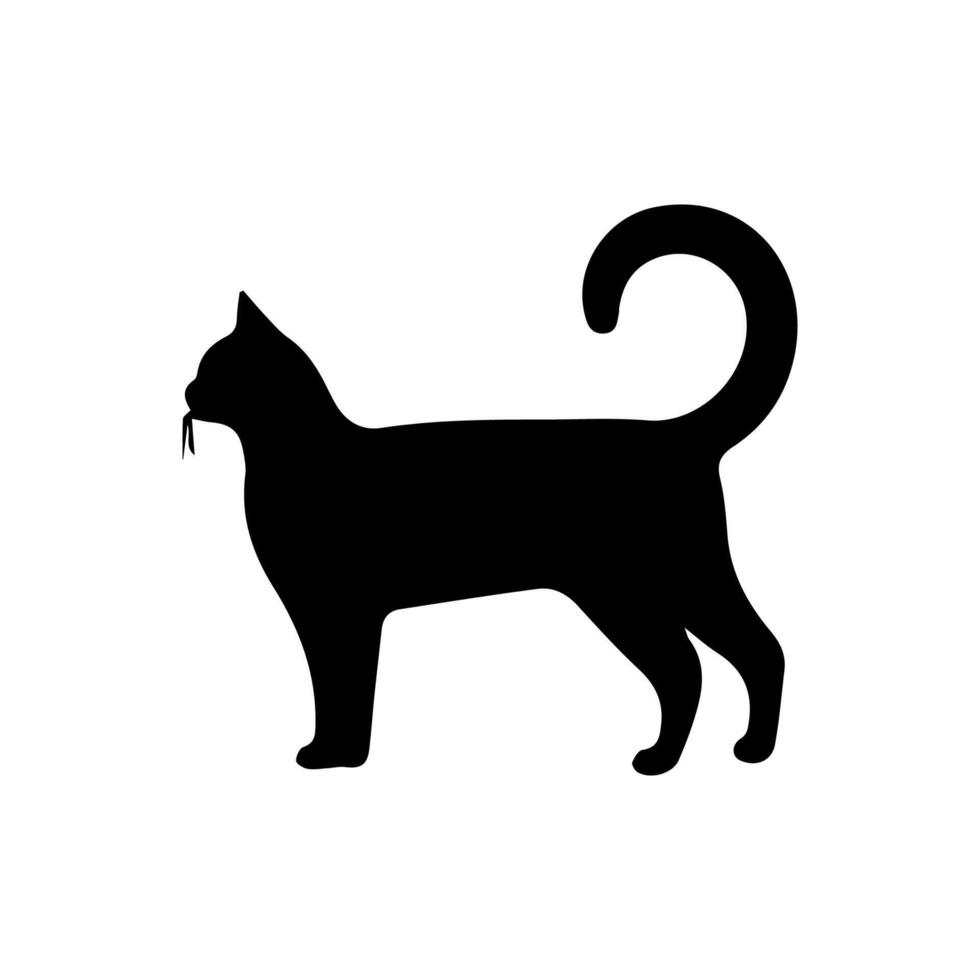 Cat silhouette Isolated On White Background vector
