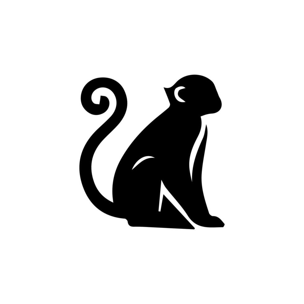 monkey silhouettes on a white background. Perfect for designs about animals, nature, wildlife, primates, monkeys, apes, jungle, rainforest, conservation, and education vector