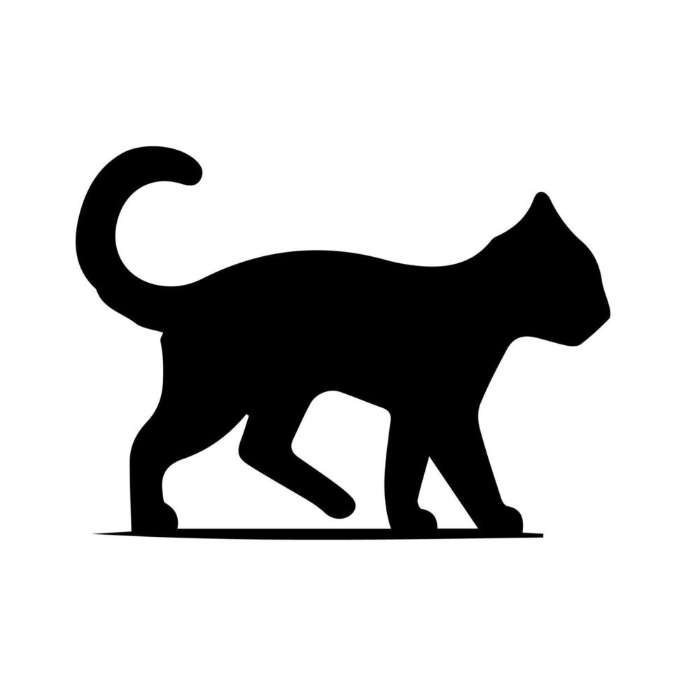 Cat silhouette Isolated On White Background vector